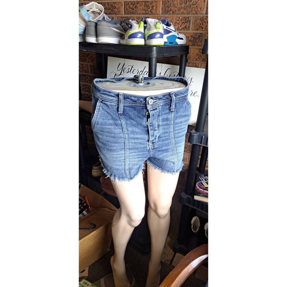 Hollister Denim Shorts Size 7 Size 28 Button Fly